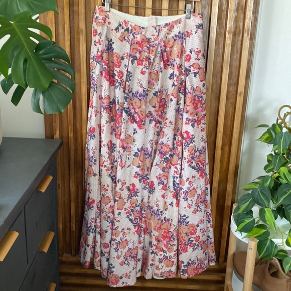 Myra Reynu Taandon Floral Lined Maxi Skirt. Size 10 - Picture 2 of 12
